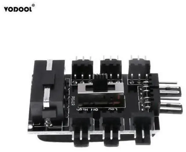 Alt view image 4 of 5 - DIY 4Pin/3Pin 8 Way 12V SATA Computer Case Cooling Cooler Fan Radiator Hub Plate Support Water Cooling Pump Cable Switch