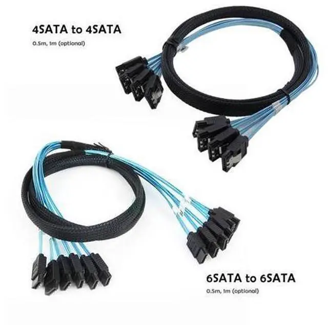 Alt view image 2 of 7 - SATA III 6Gbps SAS Cable for Server SATA 7 Pin to SATA 7 Pin Hard Drive Data Cable 6SATA to 6SATA