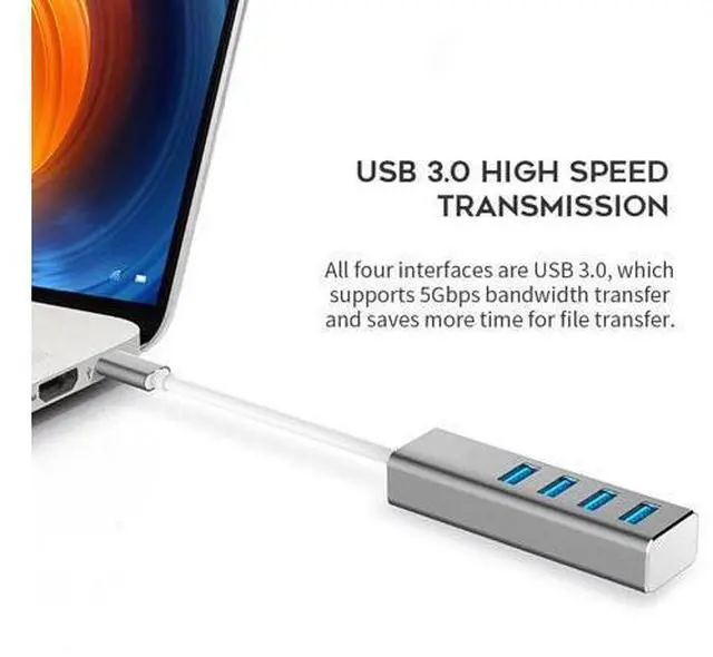 Alt view image 2 of 5 - Type-C HUB USB 3.0*3 HUB with RJ45 Gigat Ethernet LAN Port Converter for MacBook Air/MacBook Pro USB HUB Adapter vs USB 3.0*4