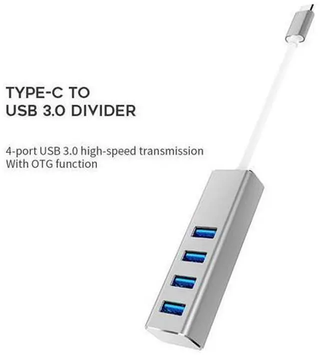 Alt view image 4 of 5 - Type-C HUB USB 3.0*3 HUB with RJ45 Gigat Ethernet LAN Port Converter for MacBook Air/MacBook Pro USB HUB Adapter vs USB 3.0*4