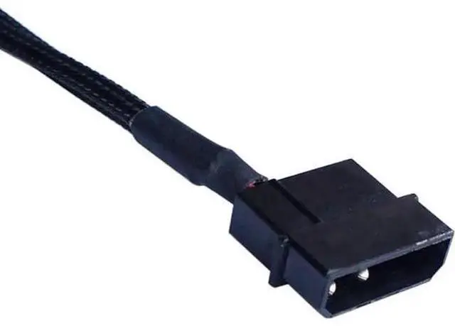 Alt view image 3 of 6 - Molex to 3 Pin 4 Pin Fan Sleeved Power Splitter Cable Adapter,Molex LP4 to 2 x TX3 / TX4 (PWM) 12V PC Case Fan Cooler Y Splitter Power Extension Cord - 10 Inch,Black