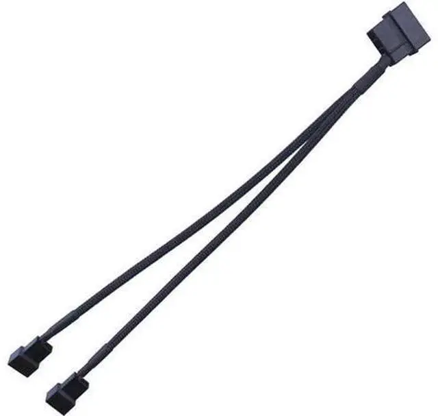 Alt view image 4 of 6 - Molex to 3 Pin 4 Pin Fan Sleeved Power Splitter Cable Adapter,Molex LP4 to 2 x TX3 / TX4 (PWM) 12V PC Case Fan Cooler Y Splitter Power Extension Cord - 10 Inch,Black