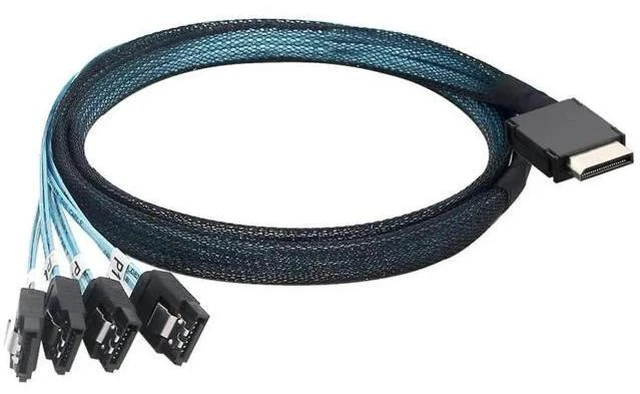 Alt view image 2 of 4 - Oculink PCI-Express SAS SFF-86114i to 4X SATA Server High-Speed Conversion Cable 50CM