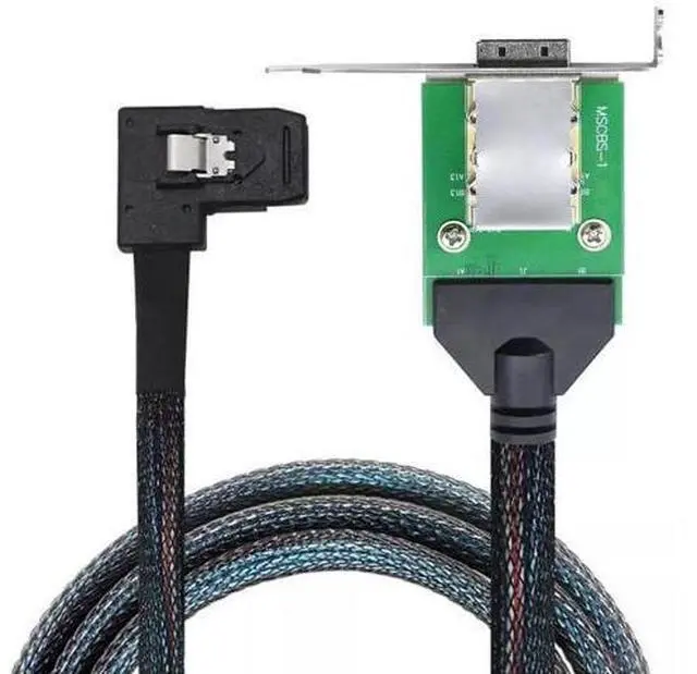 Alt view image 5 of 5 - Mini SAS SFF-8088 Female to SAS 8087 Right Angle Server Adapter Conversion Cable 50CM