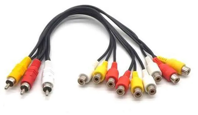 Alt view image 7 of 7 - Audio Video Connect Cables AV Lotus Head 3 Male To 9 Female Line DVD Set-top Box Connected To TV RCA Video Cable Split Line