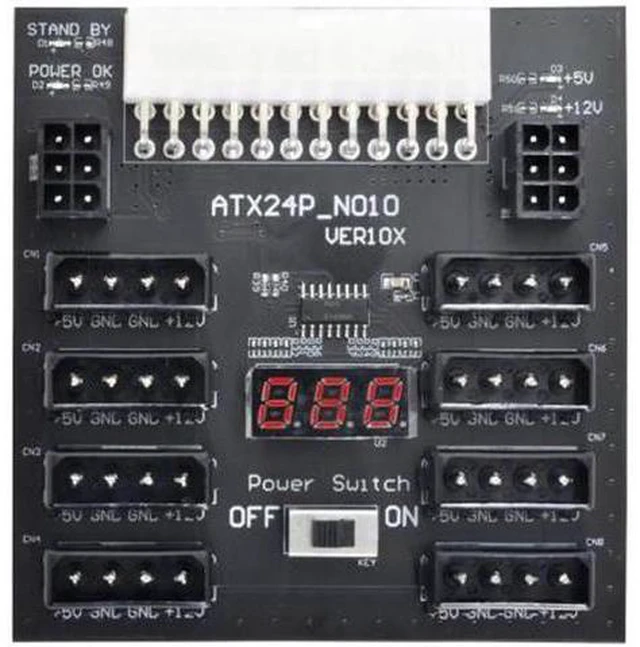 Alt view image 3 of 7 - ATX PSU Server Power Board 24Pin to IDE 8x 4Pin +2x 6Pin Power Supply Board for CHIA ETH BTC Mining Miner