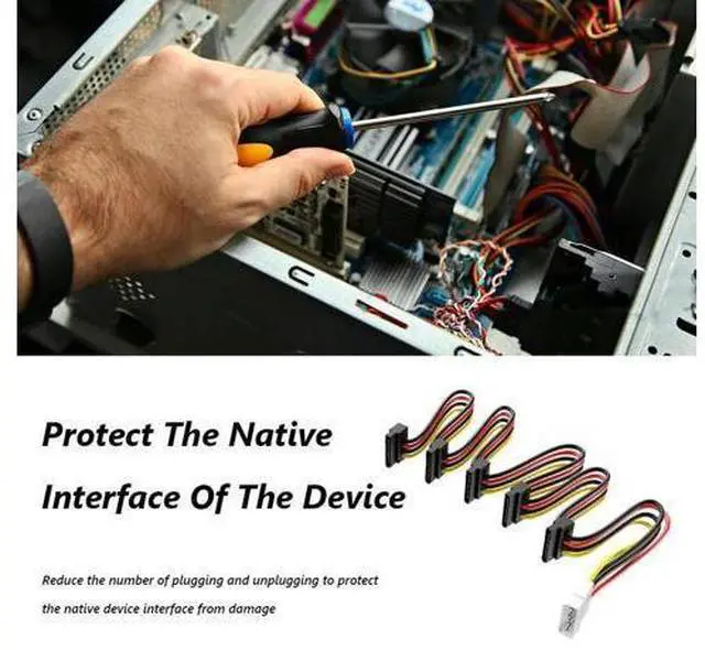 Alt view image 2 of 3 - SATA 3.5/2.5 inch 1 to 5 SATA Hard Drive Power Supply Splitter Cable Cord 18AWG