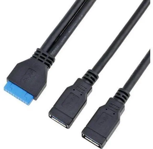Alt view image 3 of 4 - 2 Port Internal USB 3.0 Motherboard 20-Pin Header to 2x USB 3.0 A 10-Inch Fem