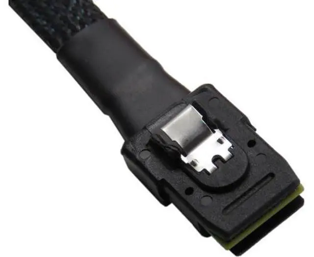 Alt view image 5 of 7 - H0202 1M Mini SAS 36P SFF-8087 to 4 SATA 7Pin 90 Degrees Target Hard Disk Data Cable, Blue