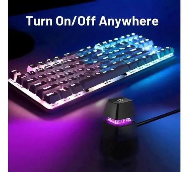 Alt view image 2 of 6 - 2PCS Desktop Computer Power Switch ON/OFF Colorful Backlight Mechanical Shaft Key External Remote Start PC Motherboard Reset Button
