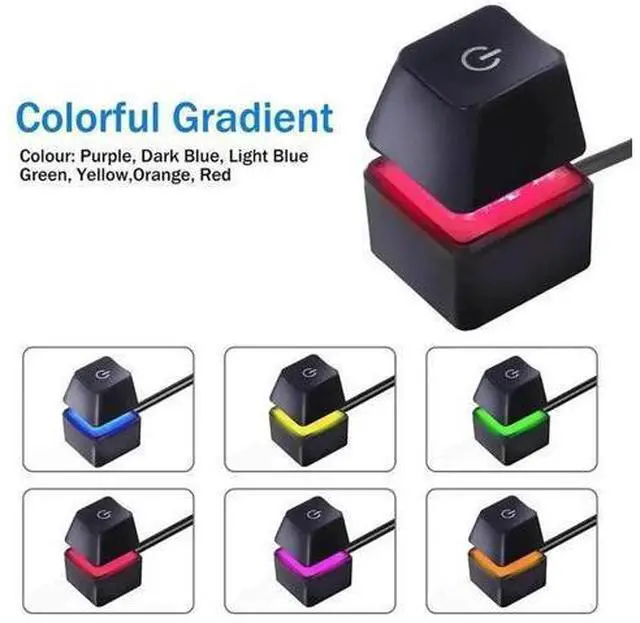 Alt view image 6 of 6 - 2PCS Desktop Computer Power Switch ON/OFF Colorful Backlight Mechanical Shaft Key External Remote Start PC Motherboard Reset Button