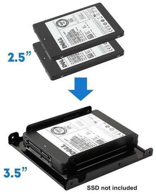 Main image of Dual 2.5" to 3.5" HDD & SSD Converter Bracket Converts 2.5" Notebook Hard Drive to 3.5" Desktop Hard Drive Bay Mounting Bracket Adapter Mac | PC | Linux