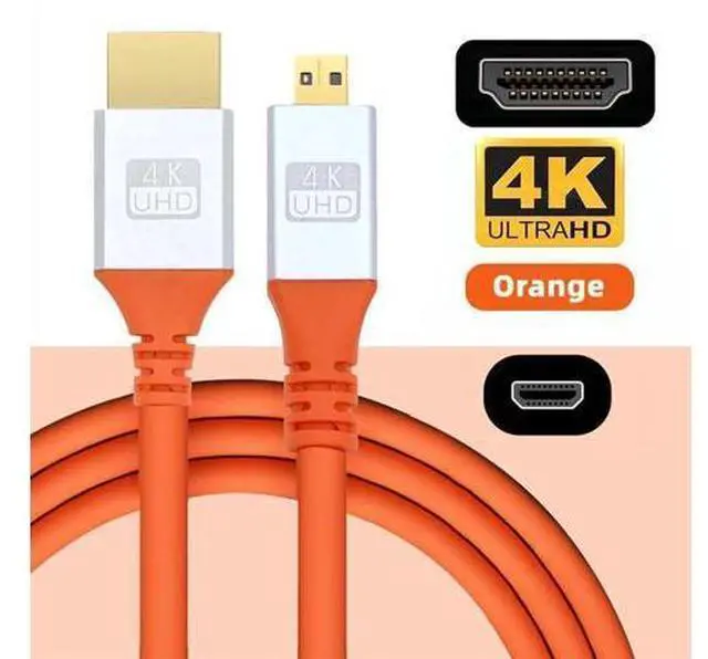 Alt view image 6 of 7 - Micro HDMI 4K to HDMI Hyper Super Flexible Cord HDTV Cable Ultra Soft High Flex High Speed Type-A Male to Male for Computer 2m