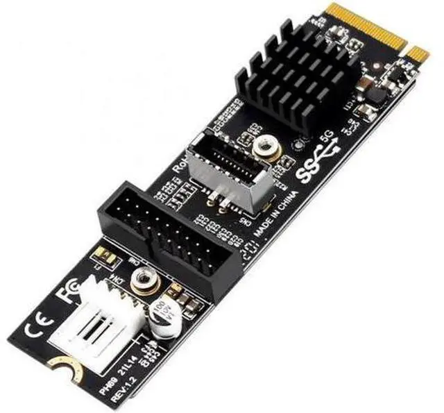 Alt view image 2 of 7 - 5Gbps Type-E USB 3.1 Front Panel Socket USB 2.0 to NVME NGFF M-Key Express Card VL805 Adapter for Motherboard