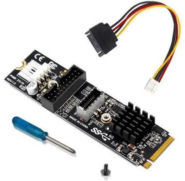 Alt view image 3 of 7 - 5Gbps Type-E USB 3.1 Front Panel Socket USB 2.0 to NVME NGFF M-Key Express Card VL805 Adapter for Motherboard