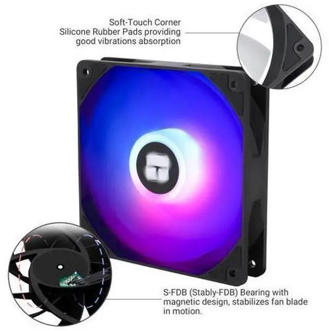 Alt view image 4 of 7 - T TL-C12C-S CPU Fan 120mm ARGB Case Cooler Fan, 4pin PWM Silent Computer Fan with S-FDB Bearing Included, up to 1550RPM Cooling Fan3 Quantities