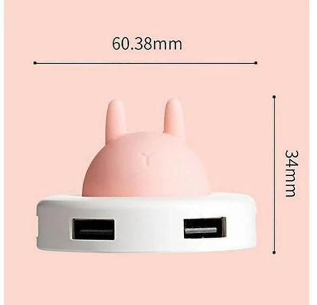 Alt view image 2 of 5 - Cute USB Night Light Hub Portable Atmosphere Night Light Hub Extender 4 Port USB Splitter Cable Cartoon
