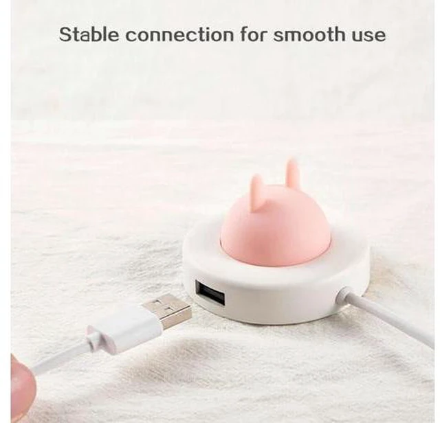 Alt view image 3 of 5 - Cute USB Night Light Hub Portable Atmosphere Night Light Hub Extender 4 Port USB Splitter Cable Cartoon