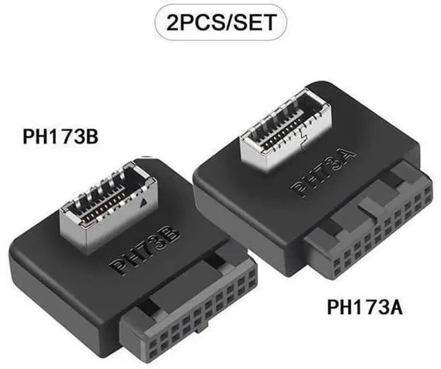 Alt view image 4 of 7 - 2pcs USB 3.1 Front Panel Socket Key-A Type-E to USB 3.0 20Pin Header Male Extension Adapter for Motherboard