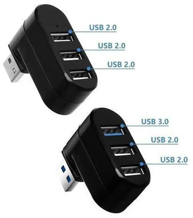 Alt view image 4 of 5 - High Speed 3 Ports Hub USB 2.0 3.0 Mini Rotate Splitter Adapter for Laptop para PC Notebook Rotatable 270 degrees Hub Peripheral