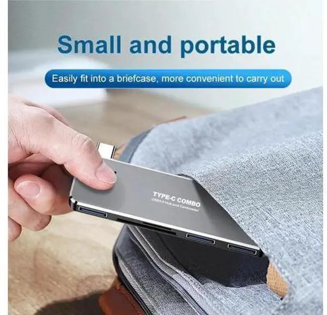 Alt view image 3 of 5 - C USB 3.0 to 4K USB 3.0 SD TF Card Reader 5 in1 Hub Adapter USB extender For Laptap PC