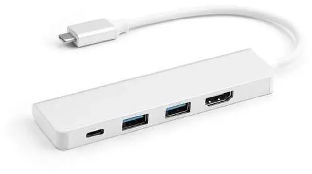 Alt view image 5 of 5 - Adapter Hub 4in1 2 USB 3.0 Ports USB-C Power Charge Port + 4K For Macbook Pro Air//Dell Type C Port