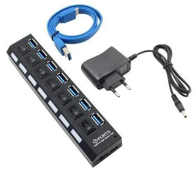 Main image of HUB 3.0 4/7 Ports Micro 3.0 HUB Splitter with Power Adapter Hab High Speed 5gbps Splitter 3 HUB for PC 2 Years