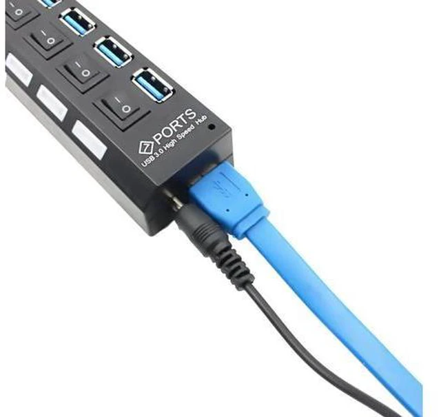 Alt view image 2 of 5 - HUB 3.0 4/7 Ports Micro 3.0 HUB Splitter with Power Adapter Hab High Speed 5gbps Splitter 3 HUB for PC 2 Years
