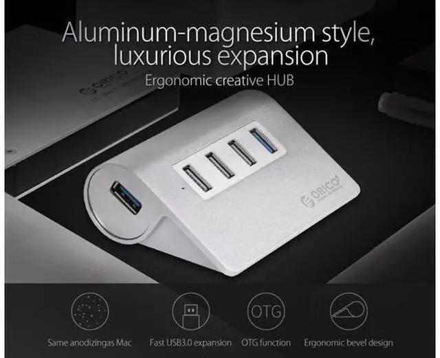 Alt view image 4 of 7 - Aluminum USB HUB 4 Ports USB 3.0 HUB High Speed Mini Splitter Portable Hub for Laptop PC Computer With 1M Data Cable