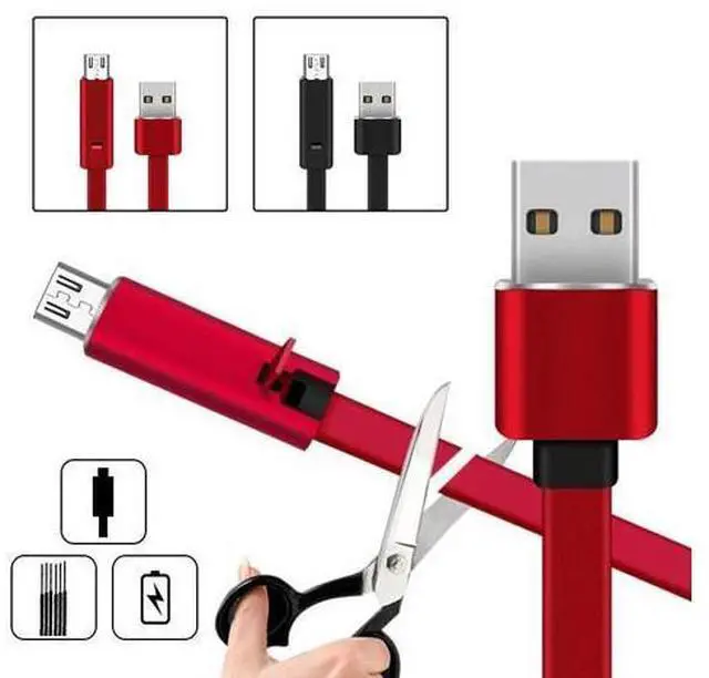 Alt view image 3 of 5 - Micro USB C Cable Reborn Type C Cable Tipo C Charging Wire Reusable for iPhone 8 7 Mi 9 Plus Mole Phone Charger Cord