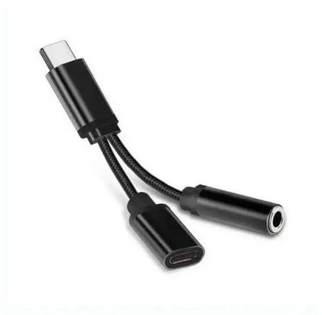 Alt view image 5 of 5 - For 2 in 1 USB Type C Cable Fast Charge wire Audio phone Charging Wire USB C 3.5mm Cable