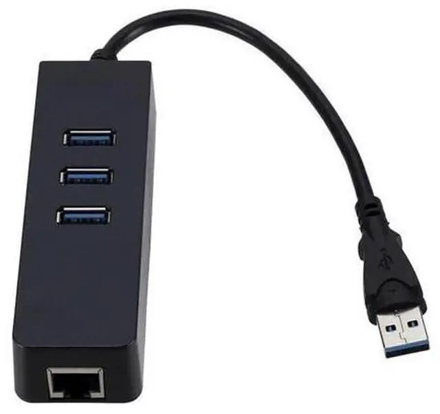 Alt view image 3 of 5 - 3 Ports Usb 3.0 Gigat Ethernet Lan Rj45 Network Adapter Hub To 1000Mbps Pl Rj45 Network Adapter Hub