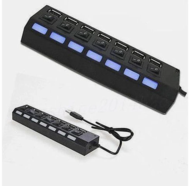 Alt view image 4 of 5 - Hub 3.0/2.0 7 Ports Hub Splitter Adapter 5Gbps Portable 3.0 Hub With ON/OFF Switch For Computer Accessories