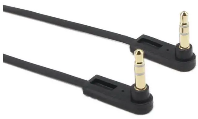 Alt view image 5 of 5 - 3.5mm Audio Cable, Right Angle Gold Plated 3.5mm Auxiliary Audio Stereo Male to Male Cable(0.5 Feet)
