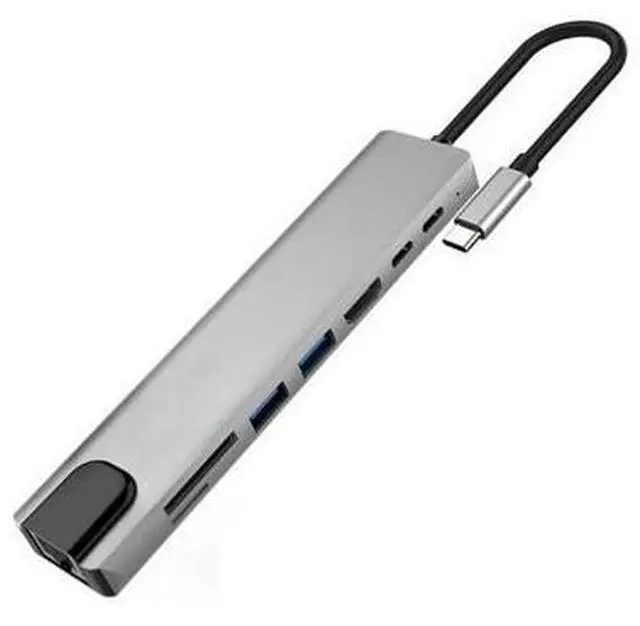 Main image of 8 in 1 USB-C Hub Type-C Multiport Card Reader Adapter 4K For MacBook Pro Card Reader Type C PD Charging Adapter