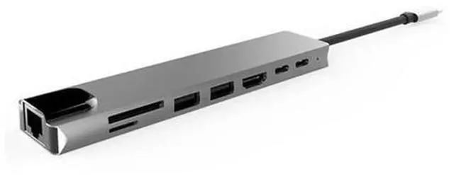 Alt view image 5 of 5 - 8 in 1 USB-C Hub Type-C Multiport Card Reader Adapter 4K For MacBook Pro Card Reader Type C PD Charging Adapter