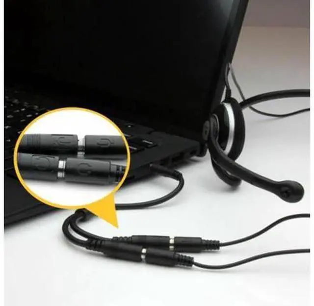 Alt view image 3 of 5 - 3.5mm One Point Two Audio Cable Mole Phone K Song Extension Cable Male To 2 Female Earphone Microphone Adapter Audio Cable