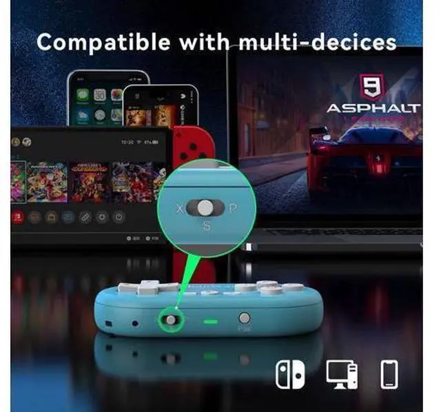 Alt view image 2 of 4 - ShanWan Bluetooth Gamepad Keychain Sized Mini Controller for Switch, Windows, Android, iOS & PS4Kabrilan