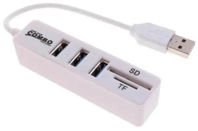 Alt view image 4 of 5 - hub 3.0 with power adapter 2.0 SD/TF Card Reader Hub Adapter Splitter Combo for Computer Laptop 3 Ports Expander adapter