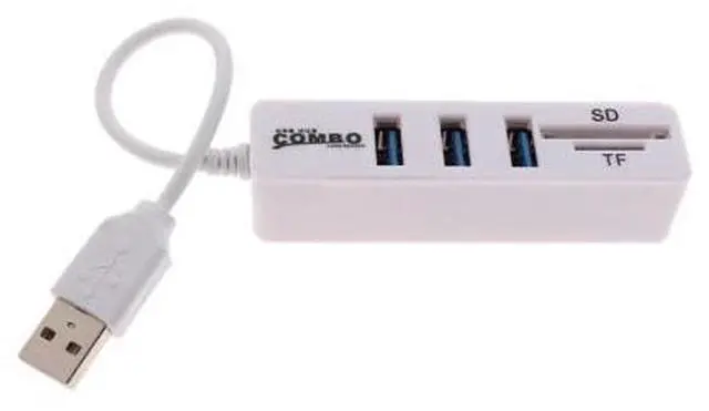 Alt view image 2 of 5 - hub 3.0 with power adapter 2.0 SD/TF Card Reader Hub Adapter Splitter Combo for Computer Laptop 3 Ports Expander adapter