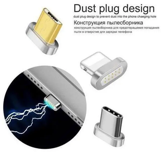 Alt view image 2 of 5 - Magnetic Cable plug Micro USB C Type C 8 pin Fast Charging Adapter For iPhone Microusb Type-C Magnet Charger cord plug