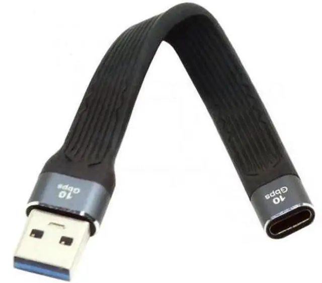 Alt view image 2 of 7 - UC-113-0.13M 10Gbps USB 3.1 Type C Female to USB3.0 Type A Male Flat Slim FPC Data Cable 13cm for LaptopPhone