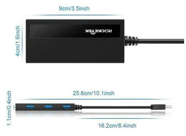 Alt view image 2 of 5 - multi usb 3.0 2.0 type c hub 4 port adapter splitter Power Interface for iMac MacBook Air usb3.0 pc computer laptop