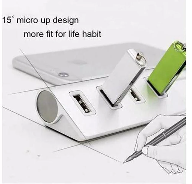 Main image of 2.0 4-Port Multi HUB Splitter Aluminum Adapter High Speed For Apple MacBook PC Laptop With 2.0 3.1 Type-C male
