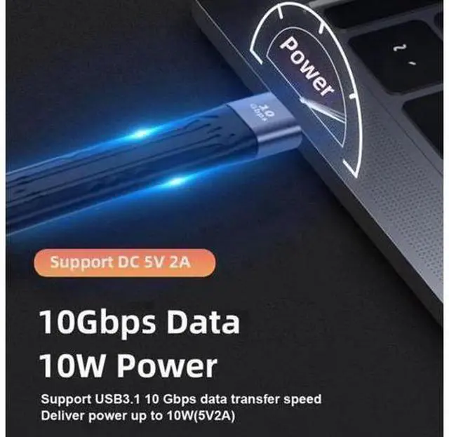 Alt view image 4 of 7 - UC-113-0.13M 10Gbps USB 3.1 Type C Female to USB3.0 Type A Male Flat Slim FPC Data Cable 13cm for LaptopPhone