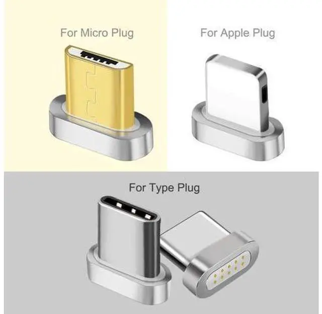 Alt view image 5 of 5 - Magnetic Cable plug Micro USB C Type C 8 pin Fast Charging Adapter For iPhone Microusb Type-C Magnet Charger cord plug