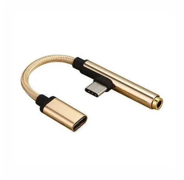 Alt view image 4 of 5 - to 3.5mm Jack Headphone Aux Audio Cable 2 in 1 USB Type C Adapter Charger Cable for s8 Note 9 HTC