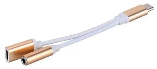 Alt view image 4 of 5 - 2 in 1 Type C to 3.5 mm Charger Headphone Audio Jack USB C Cable Portable Type-C to 3.5mm Connector Adapter for Mole Phone