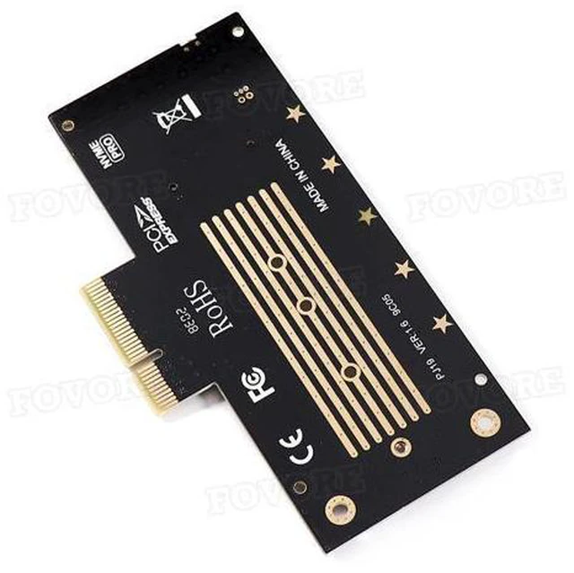 Alt view image 3 of 6 - M.2 PCI express adapter NVMe 2280 SSD M.2 m key NGFF to PCI express X4 adapter M2 PCI-e converter Card with Heat sink heatsink