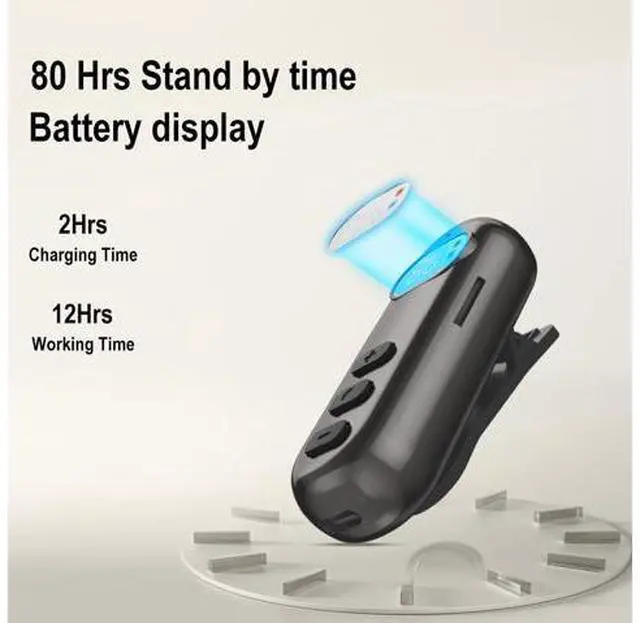 Alt view image 5 of 7 - AKZ Q20 Clip-on Bluetooth Receiver & Speaker with LED Display, Car AUX Adapter, MicroSD/TF Card Playback, Dual Mode for Hands-Free Calls & Music